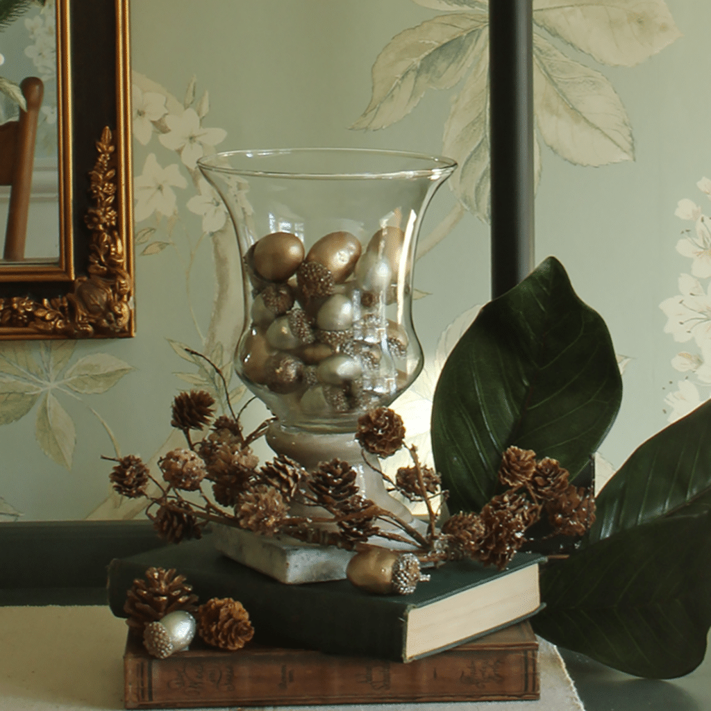 painted acorn Christmas decor