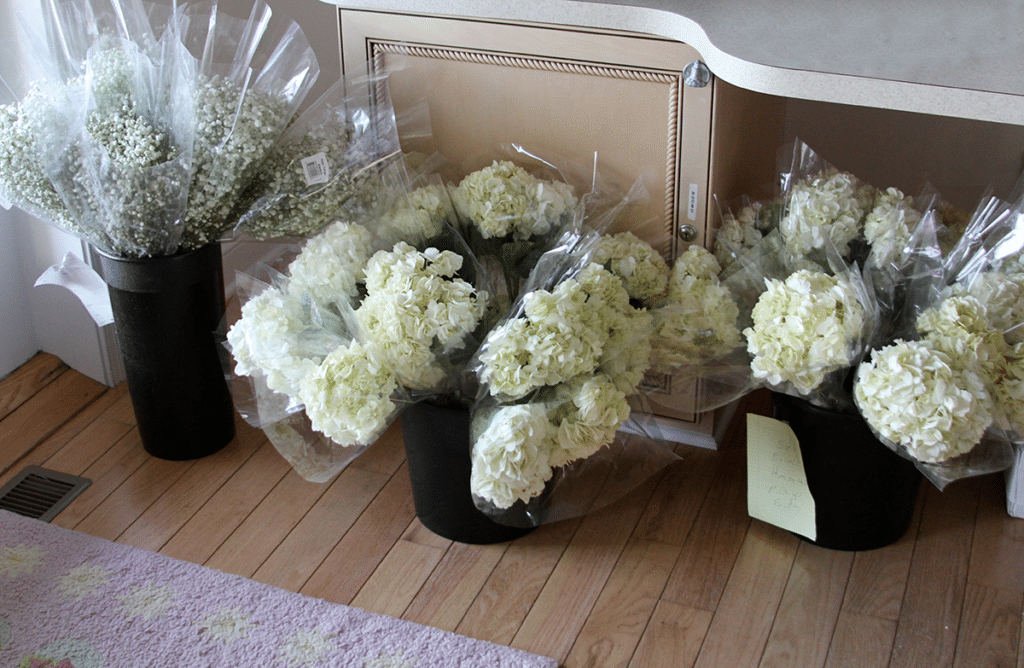 Flowers waiting to be arranged