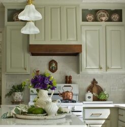 Example of hidden hinges installed on 90s oak cabinets