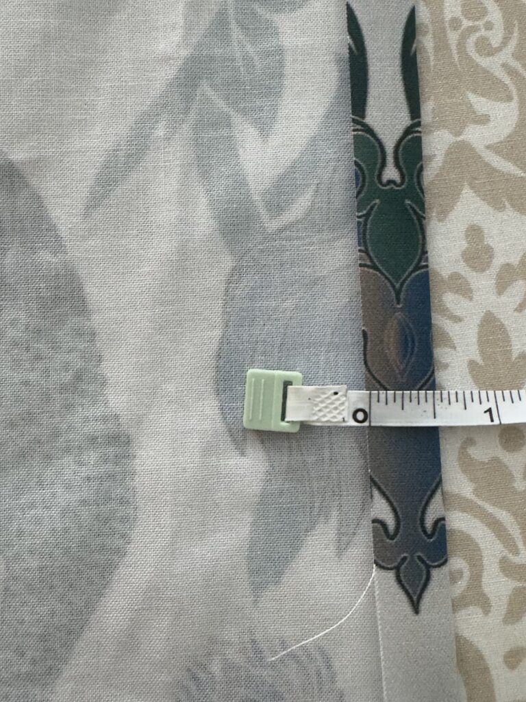 Image showing a double-fold hem while making a shower curtain
