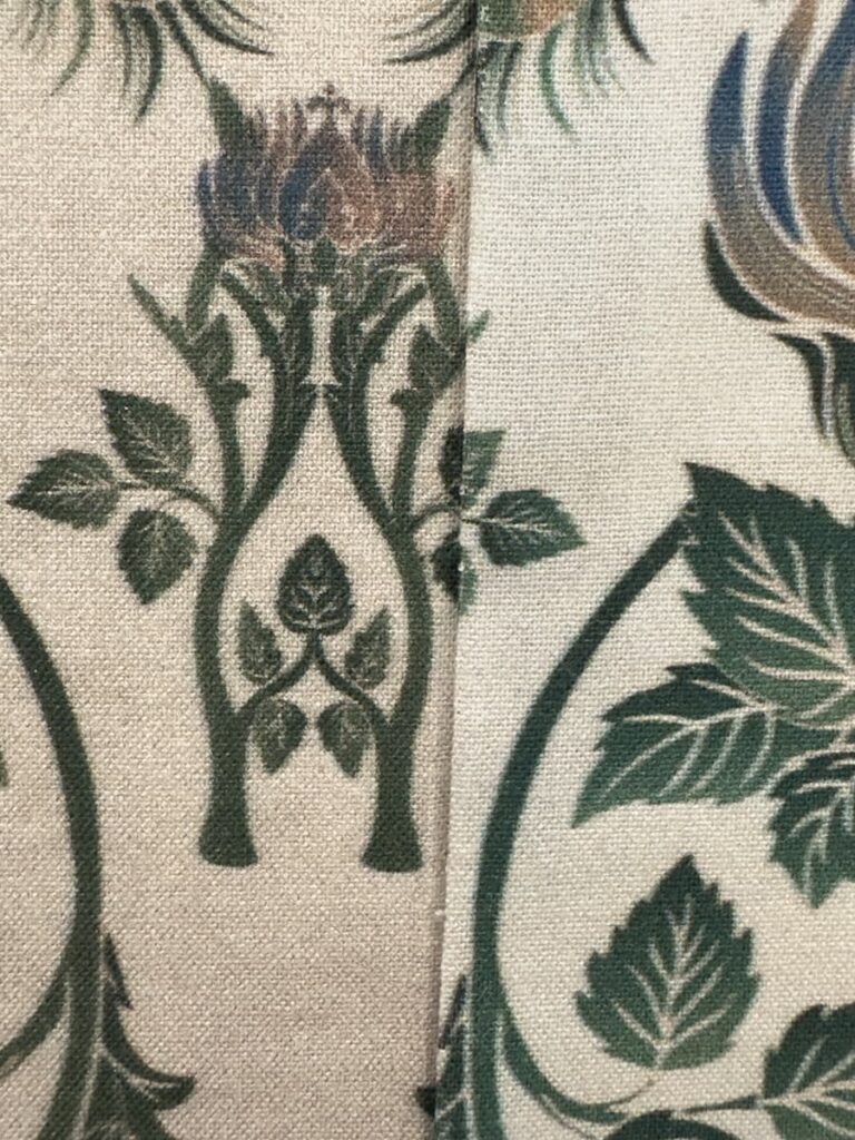 Fabric pieced together showing difference in dye lots