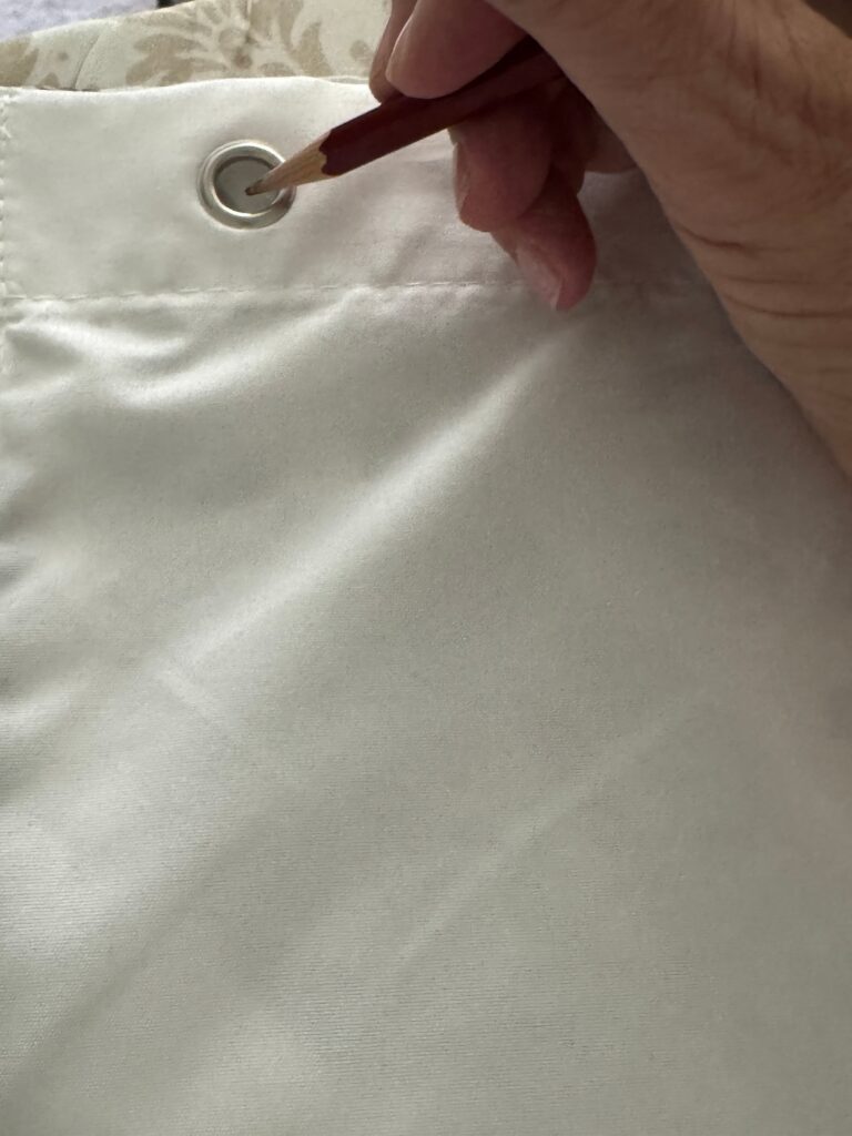 Marking where to place rings on a diy shower curtain