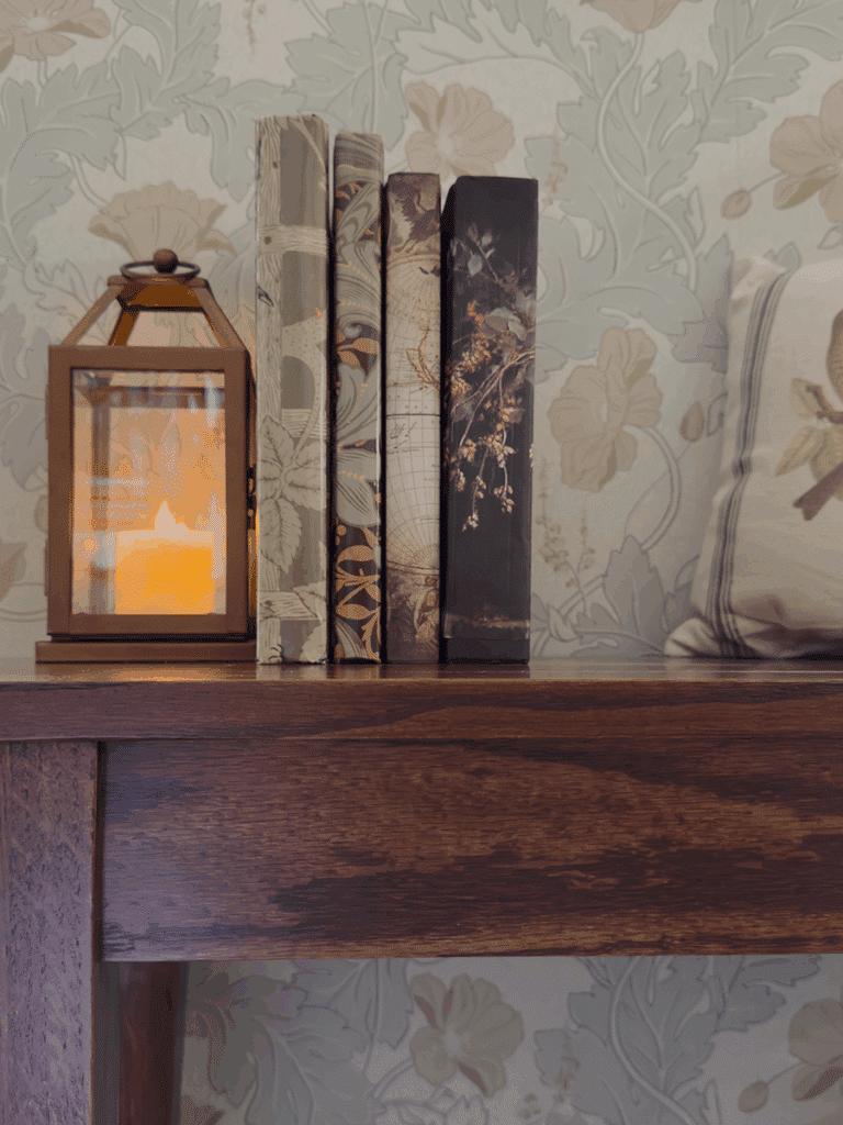 Decorative books on a bench